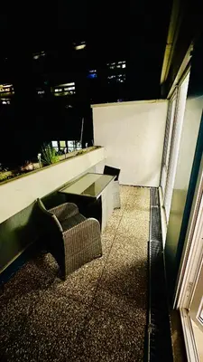Ein Sitzbereich in der Unterkunft Eastside Apartment Karlsruhe
