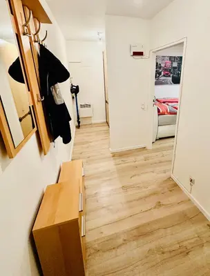 Ein Bett oder Betten in einem Zimmer der Unterkunft Eastside Apartment Karlsruhe