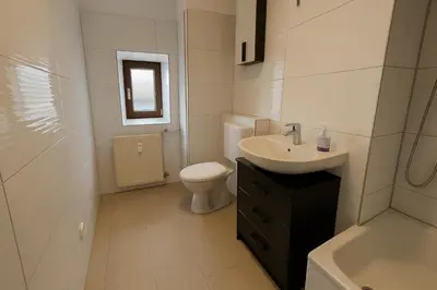 Ein Badezimmer in der Unterkunft Apartment nahe Frankfurt am Main mit Parkplätzen PKW oder VAN