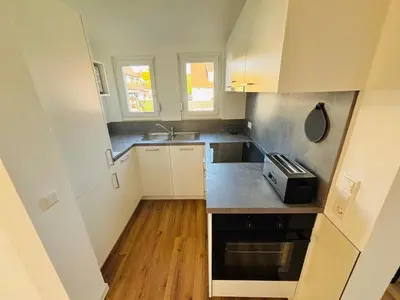 Küche/Küchenzeile in der Unterkunft Schönblick modernes Gästehaus mit Panoramablick