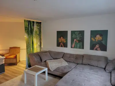 Ein Sitzbereich in der Unterkunft Stilvolles Studio mit Terrasse und Stellplatz