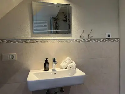 Ein Badezimmer in der Unterkunft Ferienhaus Schönbachhof