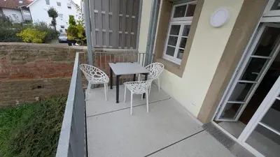 Ein Balkon oder eine Terrasse in der Unterkunft Eppingen Anno 1900