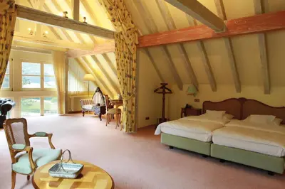 Ein Bett oder Betten in einem Zimmer der Unterkunft Landhotel der Schafhof Amorbach