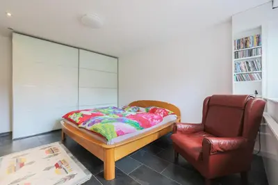 Ein Sitzbereich in der Unterkunft Urban Gardenappartment in Mannheim
