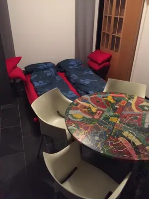 Ein Sitzbereich in der Unterkunft Urban Gardenappartment in Mannheim