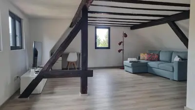 Ein Sitzbereich in der Unterkunft Ferienwohnung Luitpold 21