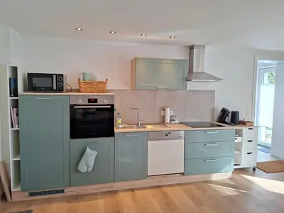 Küche/Küchenzeile in der Unterkunft Ferienwohnung Luise unterhalb der Burg Lindenfels