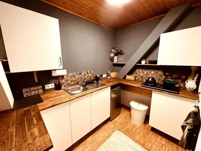 Küche/Küchenzeile in der Unterkunft Ferienwohnung zum Woibauer