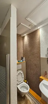 Ein Badezimmer in der Unterkunft Zentralgelegene Wohnung im EG