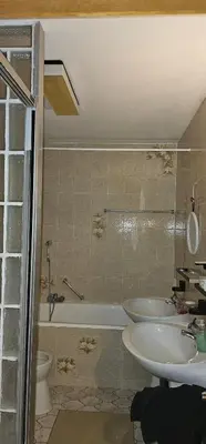 Ein Badezimmer in der Unterkunft Zentralgelegene Wohnung im EG