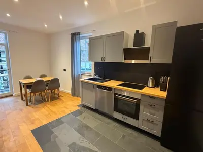 Küche/Küchenzeile in der Unterkunft Rosenbalkon