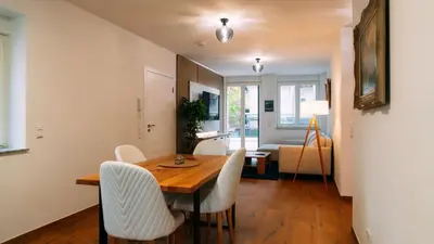 Ein Sitzbereich in der Unterkunft Water 7 Cozy Apartment im Herzen von Durlach