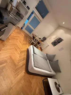 Ein Sitzbereich in der Unterkunft Ferienwohnung Kotterer - Innenstadt Speyer