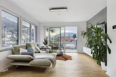 Ein Sitzbereich in der Unterkunft Luxus-Penthouse