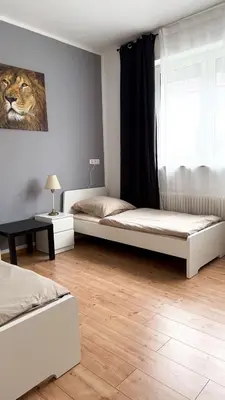 Ein Sitzbereich in der Unterkunft Meyben Apartment Mannheim Küche, TV, Waschmachine
