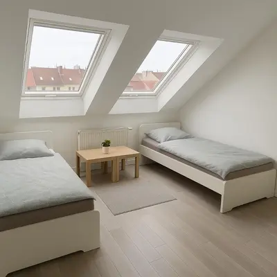 Ein Bett oder Betten in einem Zimmer der Unterkunft Monteur- und Ferienwohnung Maxdorf