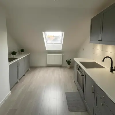 Küche/Küchenzeile in der Unterkunft Monteur- und Ferienwohnung Maxdorf