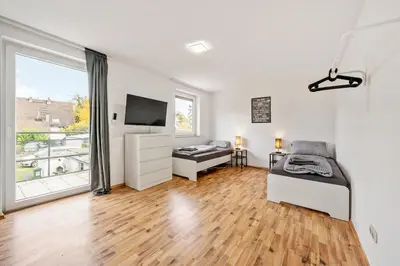 Ein Sitzbereich in der Unterkunft GU03 Monteursunterkunft in Griesheim!