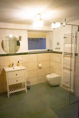 Ein Badezimmer in der Unterkunft Ferienwohnung Wasser mit Sauna