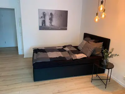Ein Sitzbereich in der Unterkunft Renovated, cozy 1-room apartment with balcony