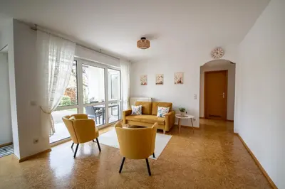 Ein Sitzbereich in der Unterkunft Am Feigenbaum