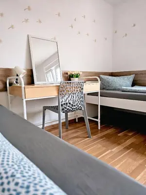 Ein Bett oder Betten in einem Zimmer der Unterkunft Ferienwohnung Leon