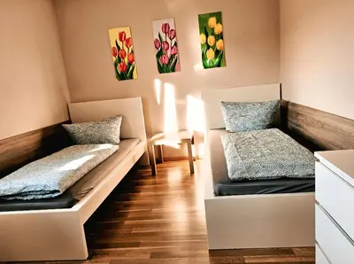 Ein Sitzbereich in der Unterkunft Ferienwohnung Leon