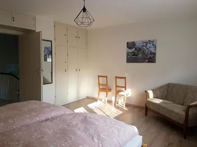 Ein Sitzbereich in der Unterkunft Ferienhaus Senta