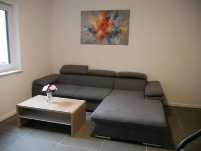 Ein Sitzbereich in der Unterkunft Herrnsheim Appartements