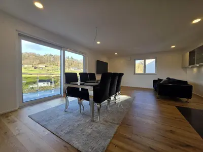 Ein Sitzbereich in der Unterkunft Malerischer Panoramablick Worgberg