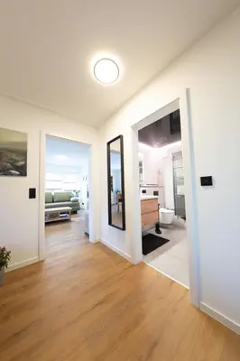 Ein Bett oder Betten in einem Zimmer der Unterkunft kleines KunzGlück