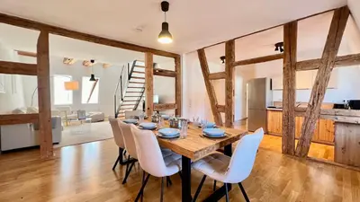 Küche/Küchenzeile in der Unterkunft LudwigsHome Apartmenthaus - Einzelapartments mit kostenfreiem Parkplatz, WLAN, voll ausgestatteter Küche