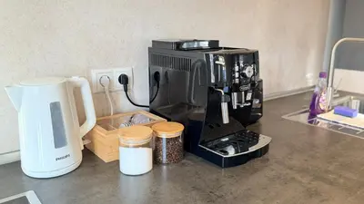 Kaffee-/Teezubehör in der Unterkunft LudwigsHome Apartmenthaus - Einzelapartments mit kostenfreiem Parkplatz, WLAN, voll ausgestatteter Küche