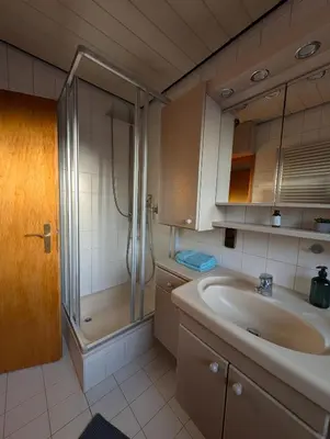 Ein Badezimmer in der Unterkunft Ferienwohnung am Kurpark