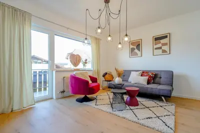 Ein Sitzbereich in der Unterkunft ERB03 Apartment Wohlgefühl