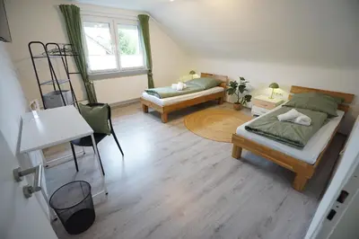 Ein Bett oder Betten in einem Zimmer der Unterkunft Sonnenhöhe Apartment