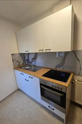 Küche/Küchenzeile in der Unterkunft Monteurzimmer Monteurwohnung Monteurünterkunft in Ludwigshafen