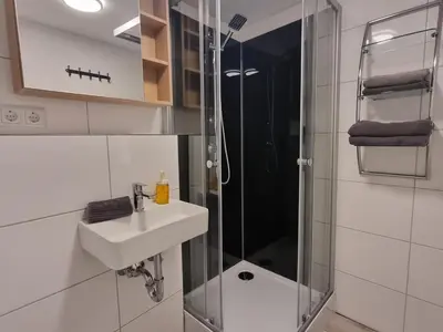 Ein Badezimmer in der Unterkunft Ferienwohnung Heppenheim an der Bergstraße WHG 4