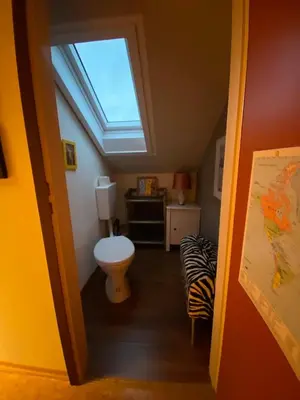 Ein Badezimmer in der Unterkunft Burgblick Stube - Apartment für bis zu 4 Personen - Haustiere willkommen - mit Einbauküche - Fahrradparkplatz etc