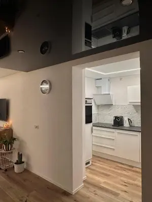 Küche/Küchenzeile in der Unterkunft Alex' Apartments Waldharmonie