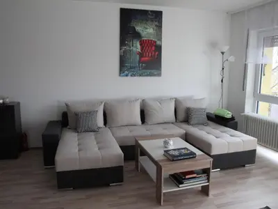Ein Sitzbereich in der Unterkunft Apartment Wunderschön Wohnen in Weinheim by Interhome