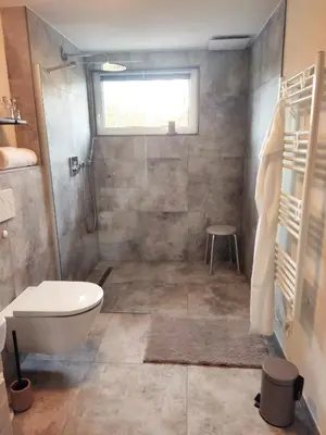 Ein Badezimmer in der Unterkunft Ferienhaus Maias Muthof