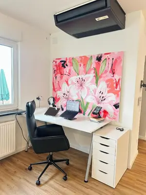 Grundriss der Unterkunft Luxuriöse & stilvolle Wohnung mit Spa-Bad, Home-Office & Fitnessbereich