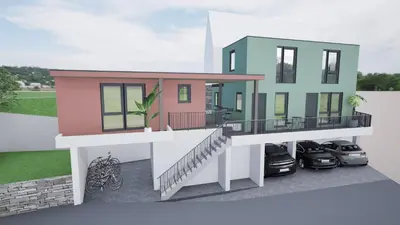 Das Gebäude in dem sich die Ferienwohnung befindet