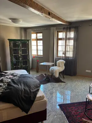 Ein Sitzbereich in der Unterkunft Bretten luxury suites