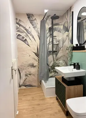 Ein Badezimmer in der Unterkunft Modernes Zentrales Designer Apartment I Perfekt für Arbeiten & Familien