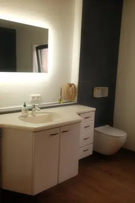 Ein Badezimmer in der Unterkunft Pension am Waldrand