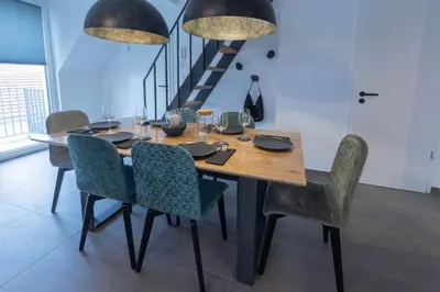 Ein Sitzbereich in der Unterkunft Möblierte Apartments nähe Speyer
