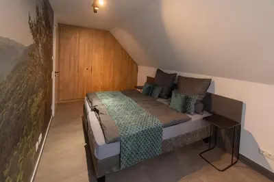 Ein Bett oder Betten in einem Zimmer der Unterkunft Möblierte Apartments nähe Speyer